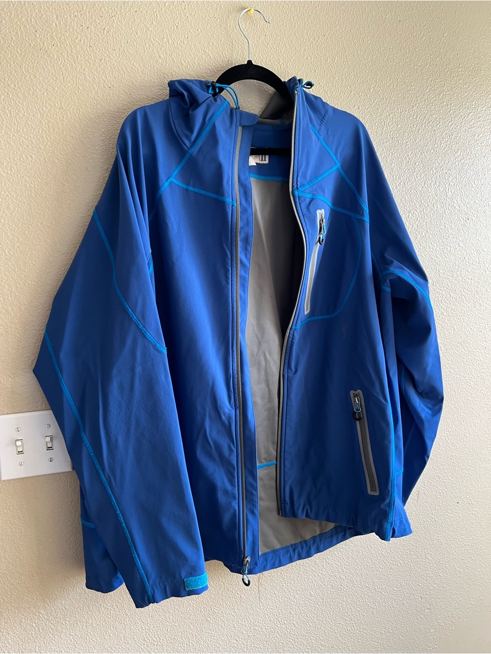 Duluth Trading Co Blue Hooded Windbreaker Jacket casual 2xl